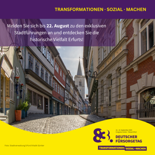 Grafik im DFT-Design mit einem Foto der Krämerbrücke in Erfurt –